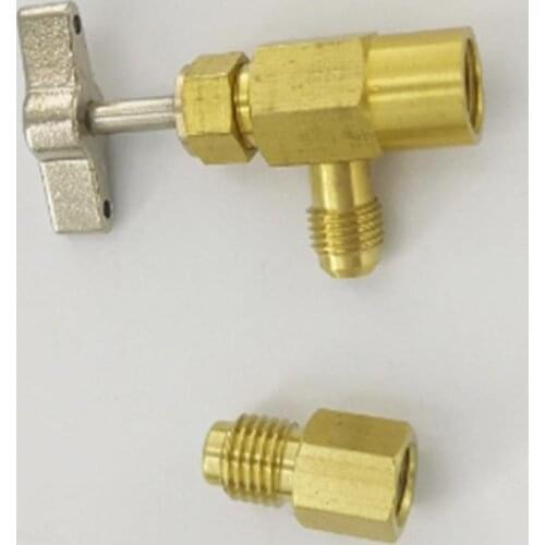 1/4 SAE M16 Valve Kit Auto AC Can Tap Bottle Tapper Opener Connector For R12 R22 R134a Gas Refrigerant