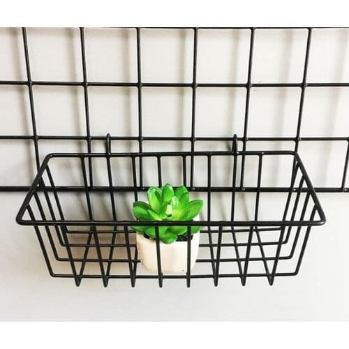 Grid Hanging Basket Innovative Flower Pot Shelf Iron Wall Decoration Display Rack Indoor Storage storage basket
