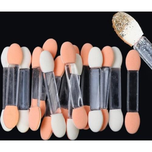 10pcs Nail Powder Brushes Sponge Glitter Picking Disposable Double Sided Eyeshadow Applicators Brush Makeup Cosmetic Tools TR194