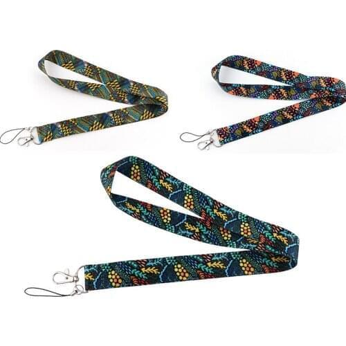 12pcs/lot E3504 Bohemia Art Forest Lanyard Keychain Lanyards for keys Badge ID Mobile Phone Rope Neck Straps Accessories Gift