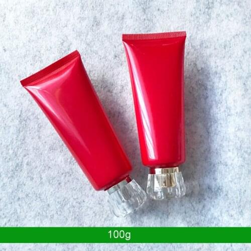 300pcs 100g 100ml High Class Empty Red Eye Cream Storage Tube, Cosmetic Soft Hose Containers,Squeeze Skin Care Cream Soft Tube