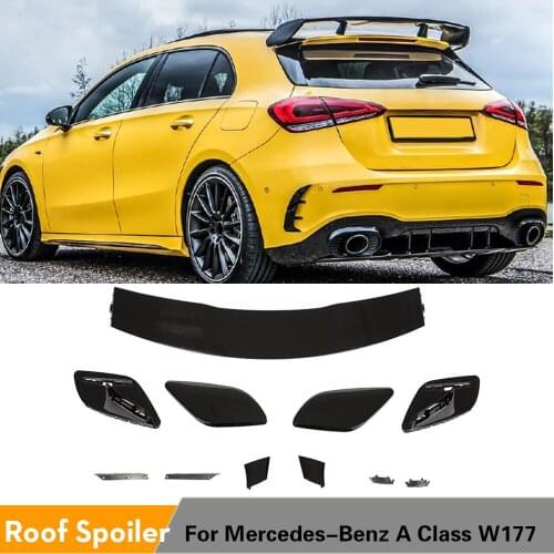 Rear Roof Spoiler Boot Lip Wing For Mercedes-Benz A Class W177 Hatchback 2019 2020 Rear Spoiler ABS Glossy Black