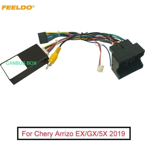 Car 16pin Audio Wiring Harness With Canbus Box For Chery Arrizo EX/GX/5X 2019 Aftermarket Stereo Installation Wire Adapter