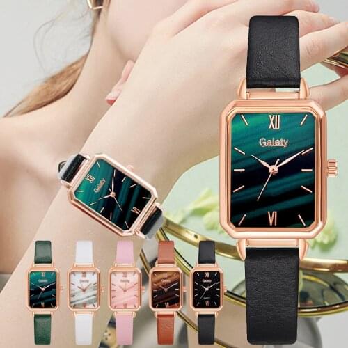 Elegant Women Leather Strap Watches Fashion Ladies Quartz Wrist Watches 2pcs Set Women Business Clock Drop Shipping Reloj Mujer