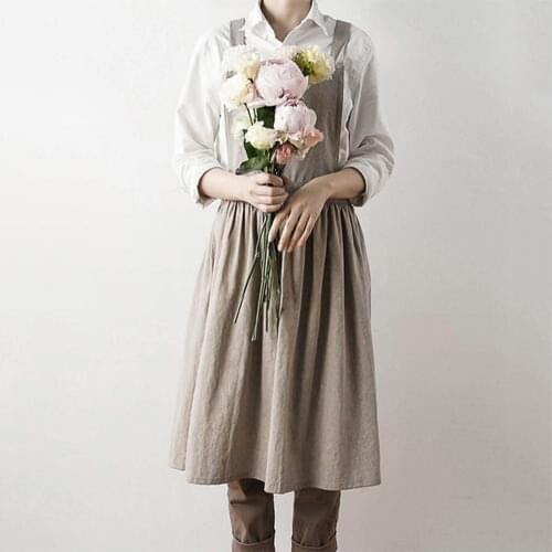 Nordic Washed Cotton Apron Simple Universal Household Cleaning Apron Fashionable Working Apron For Gardener Floriculturist