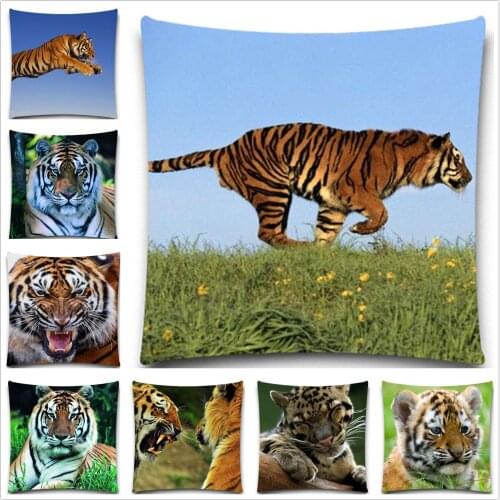 Cotton Polyester Cushions Tiger pattern Decorative Pillow Covers Colorful Throw Pillow case Fashion Cushion Cover For Sofas
