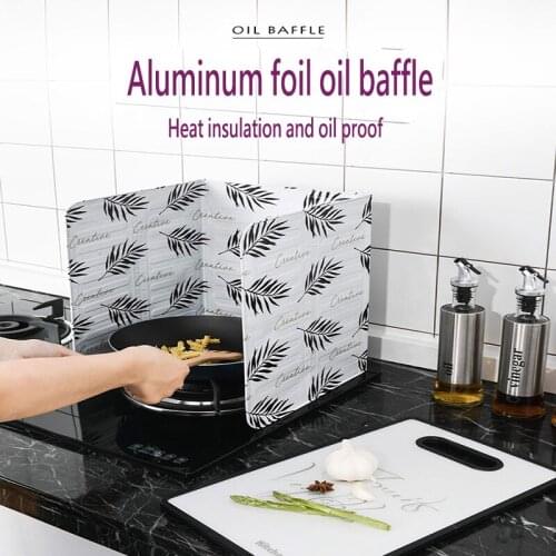 Kitchen Oil Baffle Aluminum Foil High Temperature Oil-proof Insulation Board Kitchen Gas Stove Cooking Oil Splash-proof Baffle