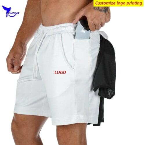 2021 Summer Quick Dry Running Shorts Men Breathable Mesh Patchwork Fitness Short Pants Gym Training Sportswear Bottoms Custom