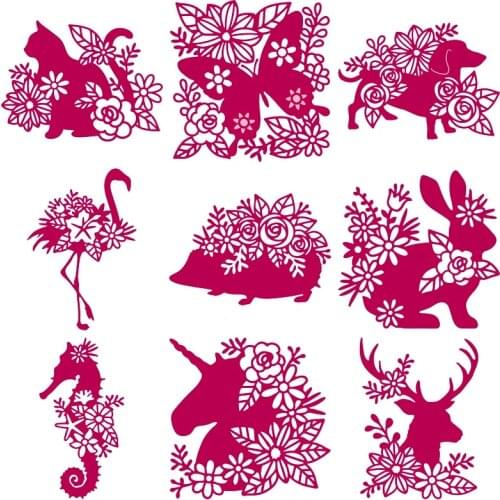 Floral Animals Hedgehog Moose Metal Cutting Dies Card Album Making Scrapbooking Template Handicraft Stencil New Dies For 2019