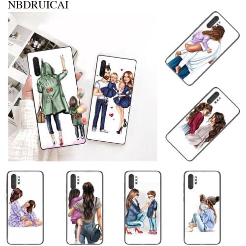 PENGHUWAN Baby Mom Girl Super Mom Dad TPU Soft Silicone Phone Case Cover for Samsung Note 3 4 5 7 8 9 10 pro M10 20 30