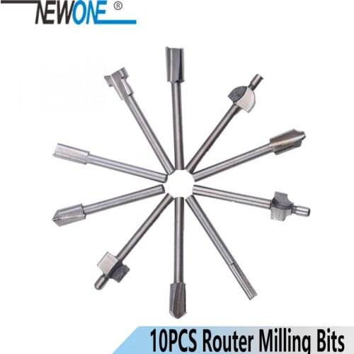 10pcs/set 3mm 1/8" Drill Bit Set Wood Cutter Boring Woodworking Bits HSS Wooden Trimming Knife Woodworker Knife-edge Drills