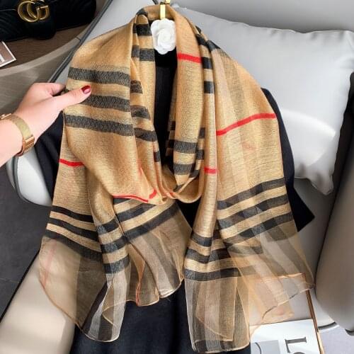 2021 New Spring Autumn Mulberry Silk Wool Shawl Fashion Luxury Elegant All-Match Outdoor Beach Sunscreen Thin Scarf 190cm*75cm