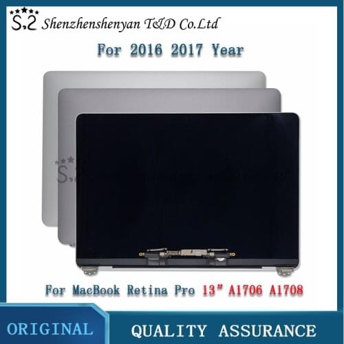 New A1706 A1708 LCD Assembly Full display for Macbook Pro Retina 13" A1706 A1708 screen replacement Grey/Silver EMC 3163 3071