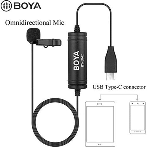 BOYA BY-DM2 Xiaomi Huawei P20 Android Type-C Interface Lavalier Microphone Microphone