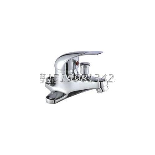 Full copper double hole basin faucet with shower connection behind ,hot and cold dual wash basin tub shower faucet