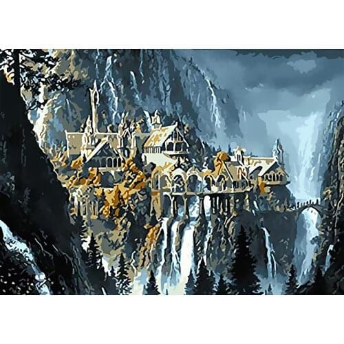 Painting By Numbers Scenery DIY Oil Coloring By Numbers Landscape mountain Canvas Paint Art Pictures Home Decor