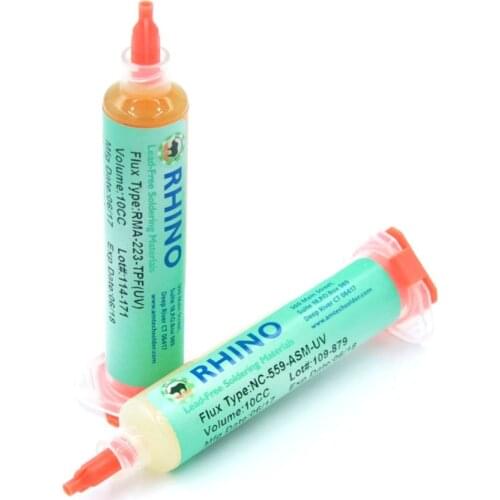 RHINO NC-559-ASM-UV and RMA-223-TPF (UV) Lead-Free Welding Solder Flux Made by AMTECH for Repairing BGA Reballing Chip Bumping