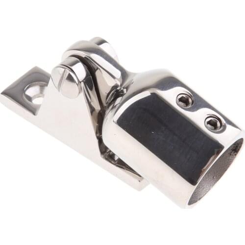 Deck Hinge Mount Bimini Top Cap Tube 1 inch External Eye End for Boat Stainless Steel Heavy Duty Marine Hardware