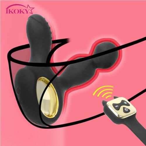 IKOKY Silicone Butt Heating Vibrator Sex Toys For Women Anal Plug Vibrating & Rotating Prostate Massager Adults Toy