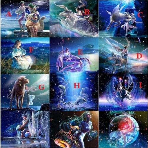 Constellation diamond painting zodiac crystal embroidery diamond dotz mosaic cross stitch sticker resin beads poster craft