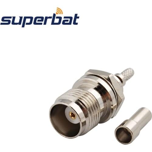 Superbat TNC Crimp Jack Bulkhead RF Coaxial Connector for Cable RG174 RG178,RG316,LMR100