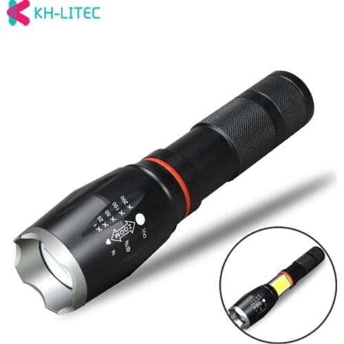 Tactical Led flashlight 3800 Lumens CREE XML T6 Torch Lantern Hidden COB Light Powerful Flashlight Tail Super Magnet For Camping