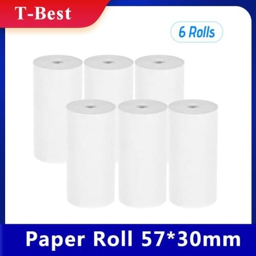 Thermal Receipt Paper Roll 57*30mm (2.17*1.18in) Bill Ticket Printing for Cash Register POS Receipt Printer, 6 Rolls