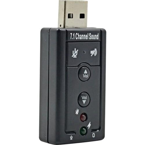 TISHRIC 7.1 External USB Audio Sound Card Adapter Virtual 3D Stereo Mic Headphone 3.5mm Jack to usb 2.0 For Mac Computer Android