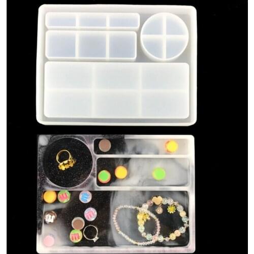 Rolling Tray Epoxy Resin Mold Rectangle Tray Silicone Mould DIY Crafts Jewelry Holder Serving Board Making Tool