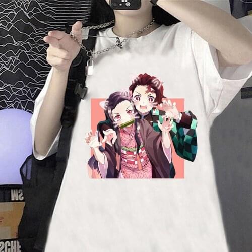 Demon Slayer Print T Shirt Summer Women/man Short Sleeves T-Shirts O Neck Printed Students Tops Shirts