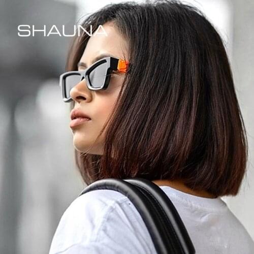 SHAUNA Retro Cat Eye Sunglasses Women Brand Designer Mixed Colors Frames Vintage Men Triangle Shades UV400