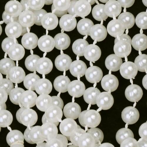 Women 7mm White Round Cultured Freshwater Pearl Long Necklace 51'' Wedding