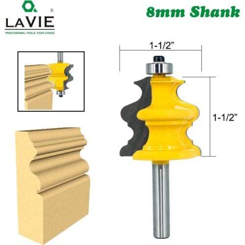 LAVIE 1pc 8MM Shank Handrail Architectural Moulding Router Bit Woodworking Milling Cutter for Wood Bit Face Mill Tool MC02073