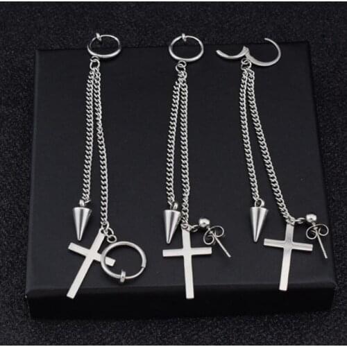 1 Pc Cross Dangle Earrings For Women Men Long Earring Drop Earring Wholesale