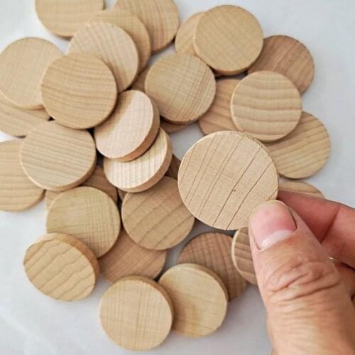 20PCS 3cm 1.18inch Round Unfinished Natural Wood Circles for Arts and Crafts Board Game Pieces, Ornaments
