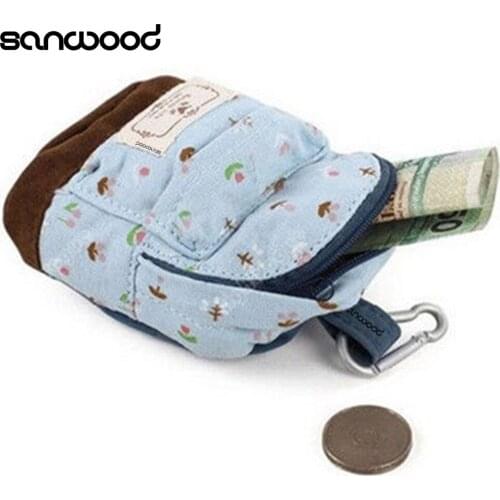 2015 Preppy Style Flower Canvas Case Coin Card Holder Purse Wallet Zipper Bag Pouch 6NTQ