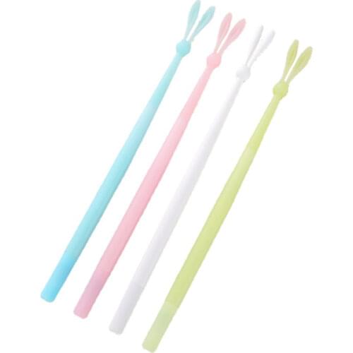 4Colors Creative Kawaii Cartoon Gel Pen 0.5mm Writing Tool Black Ink for Office School Students Exam Cute Stationary Supplies