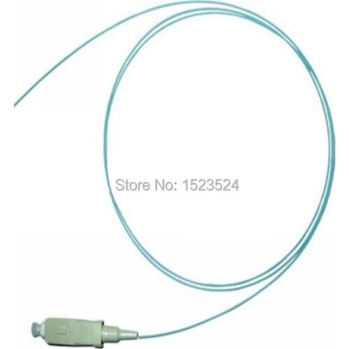 Free Shipping 50pcs/lot SC/UPC Multimode 50/125 OM3 Simplex Aqua 0.9mm 1M Fiber Optic Pigtail