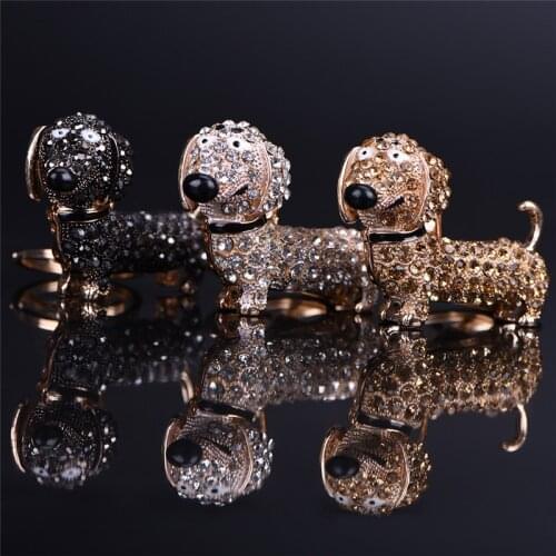 Fashion Puppy Dog Dachshund Keychain HandBag Charm Pendant Keys Holder Keyrings Jewelry For Car Jewelry Women Girl Gift Keychain