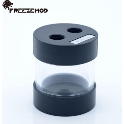 FREEZEMOD industrial cylindrical transparent water tank polycarbonate acid and alkali three holes. YSX-6PC