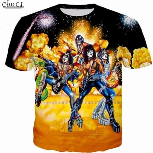 Rock Band KISS T Shirt Men/Women 3D Print Casual Fashion Short Sleeve T Shirt Hip Hop Streetwear Tops T188