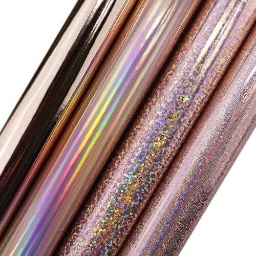 30x134cm Roll Rose Gold Smooth Mirror Faux Synthetic Artificia Litchi Lychee Leather Fabric For Handbags Decoration PC006