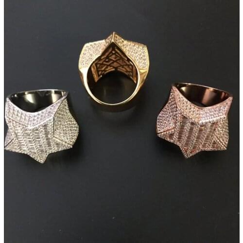 Iced out baguette star ring