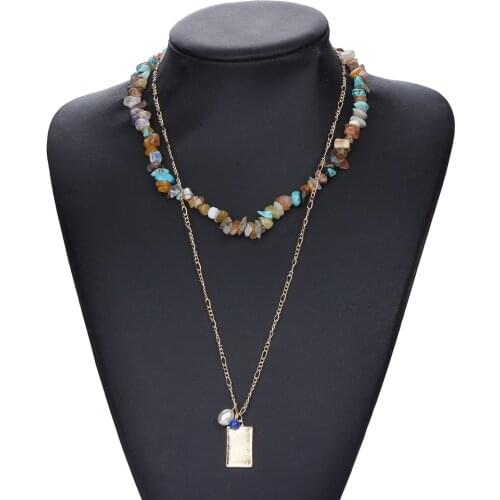 Bohemian Colorful Beads Choker Necklace for Women Multlayers Gravel Pearl Pendant Fashion Trendy Summer Ocean Beach Jewelry