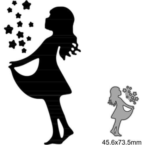 Little Girl Star Metal Cutting Dies for DIY Scrapbook Embossing Album Paper Card Craft Folder Decorative 2021 New