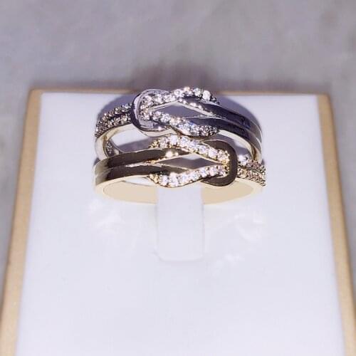 Fashion Zircon Wedding Crystal Ring Personality Simple Ladies Ornament Valentines Day Gift