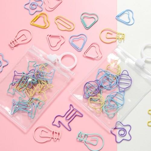 Domikee 10 pcs/bag Korean cute kawaii office school colored paper clip bookmark set student candy memo clips stationery supplies