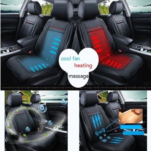 Rete 12V 3in One Cool Fan+massage+heating Car Seat Covers Universal Fit SUV sedans Chair Pad Cushion with Motor driving