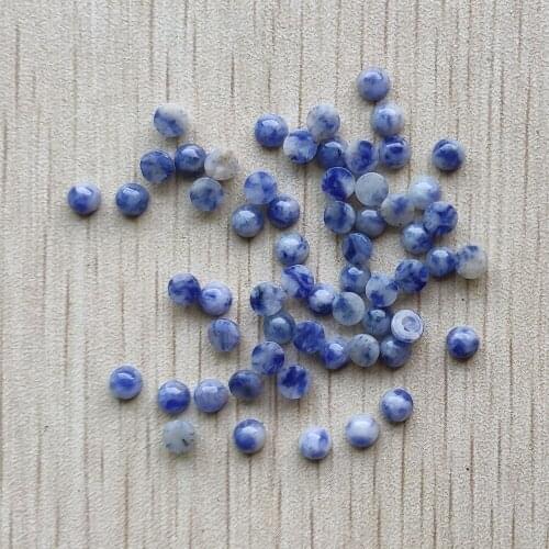 Wholesale 50pcs/lot fashion natural sodalite stone round cab cabochon beads 4mm for jewelry making free shipping