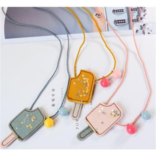 Korean Handmade Cute Cartoon Fabric Ice Cream Princess Kids Children Girl Necklace Apparel Accessories-HZPR